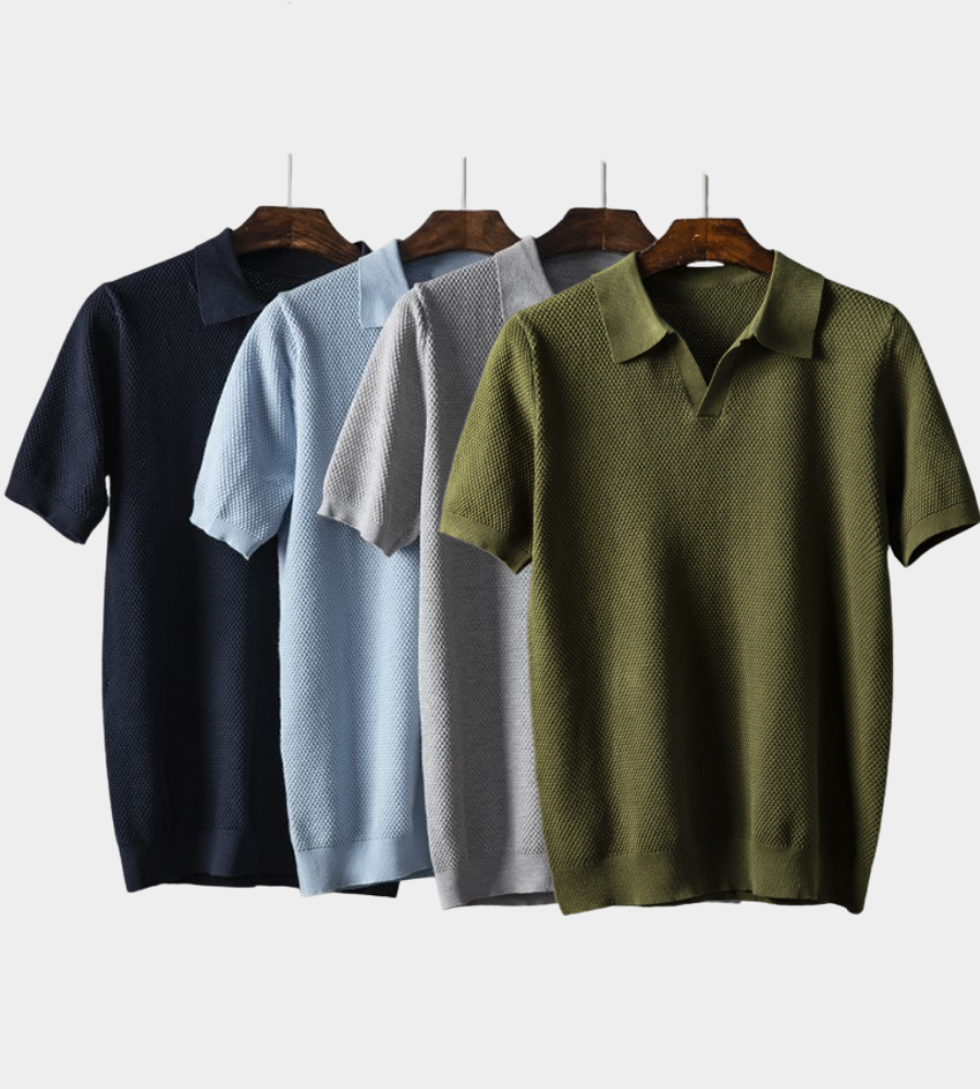 Annibale | Textured Knit Polo Shirt