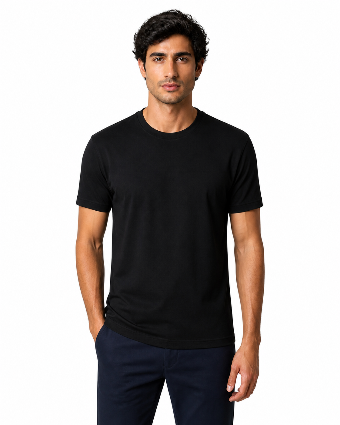 Alex | Premium Everyday Crew-Neck T-Shirt - Black S / Black M / Black L / Black XL / Black XXL / Black XXXL / Black XXXXL - front - group 1