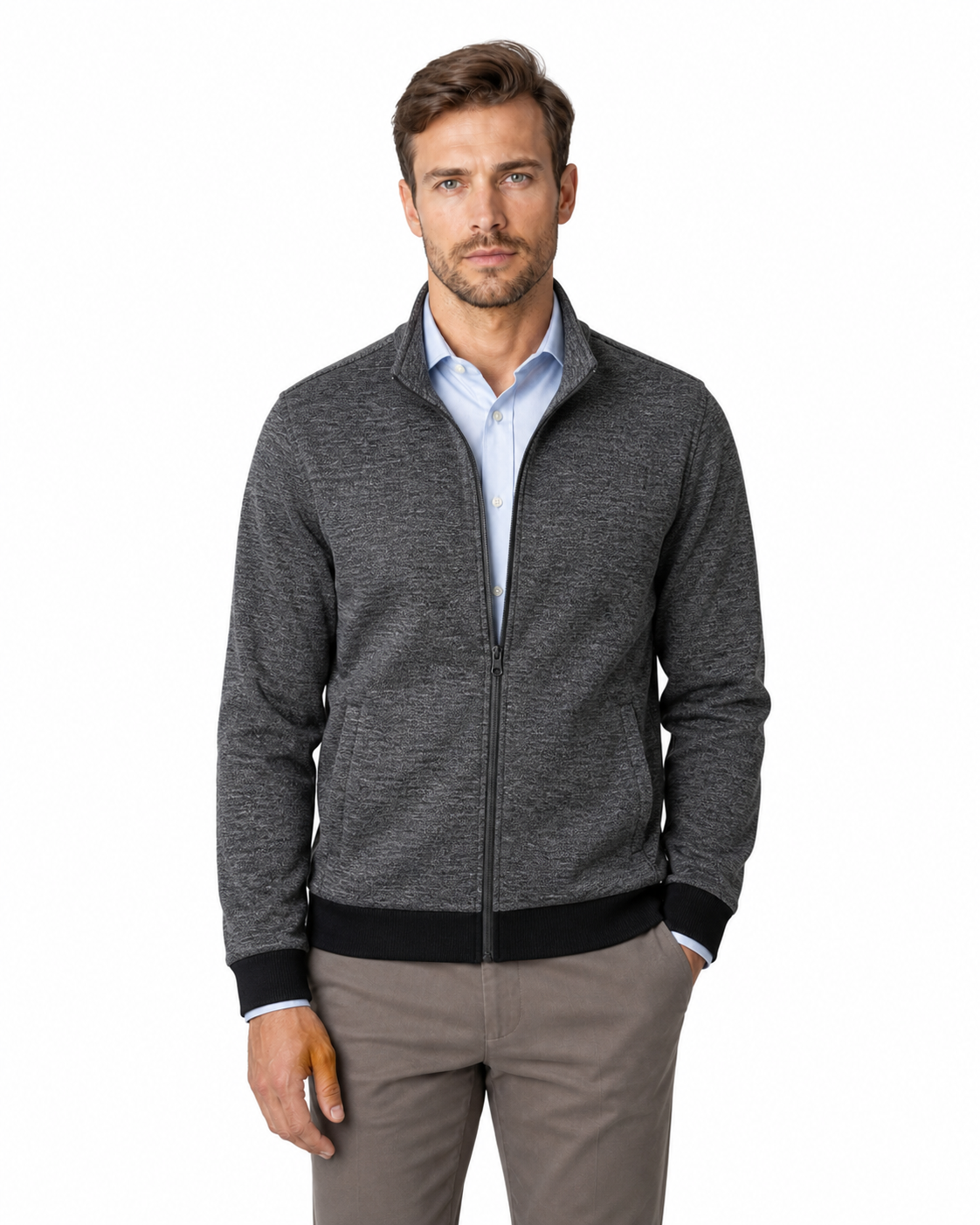 Douglas | Fleece-Lined Casual Jacket - Grey - front - group 1