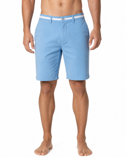 Jason | Classic Cotton Chino Shorts - Sky blue - front - group 1