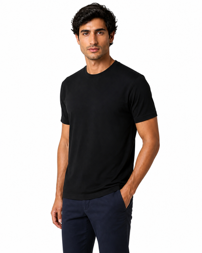 Alex | Premium Everyday Crew-Neck T-Shirt - Black S / Black M / Black L / Black XL / Black XXL / Black XXXL / Black XXXXL - side