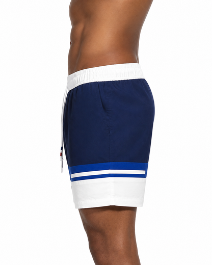 Brody | Colorblock Swim Shorts - Navy blue - side