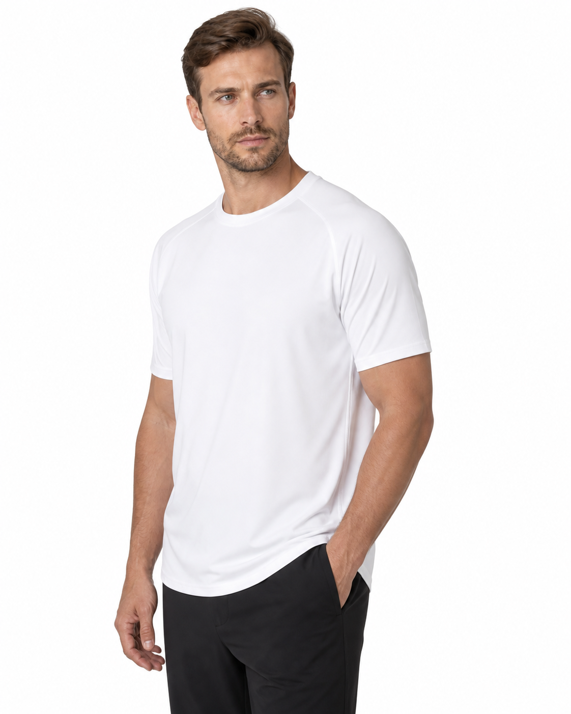 Dennis | Performance Stretch T-Shirt - White - side