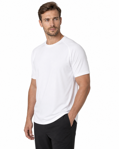 Dennis | Performance Stretch T-Shirt - White - side