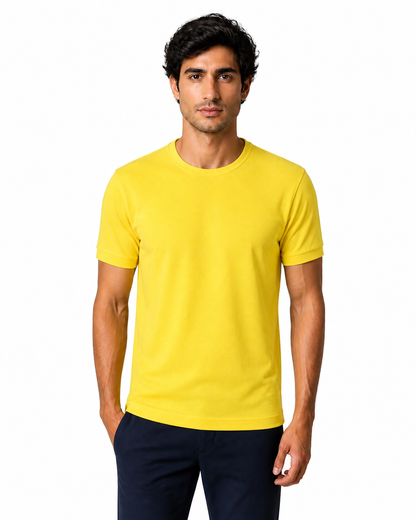 Alex | Premium Everyday Crew-Neck T-Shirt - Yellow L / Yellow M / Yellow S / Yellow XL / Yellow XXL / Yellow XXXL / Yellow XXXXL - front - group 2
