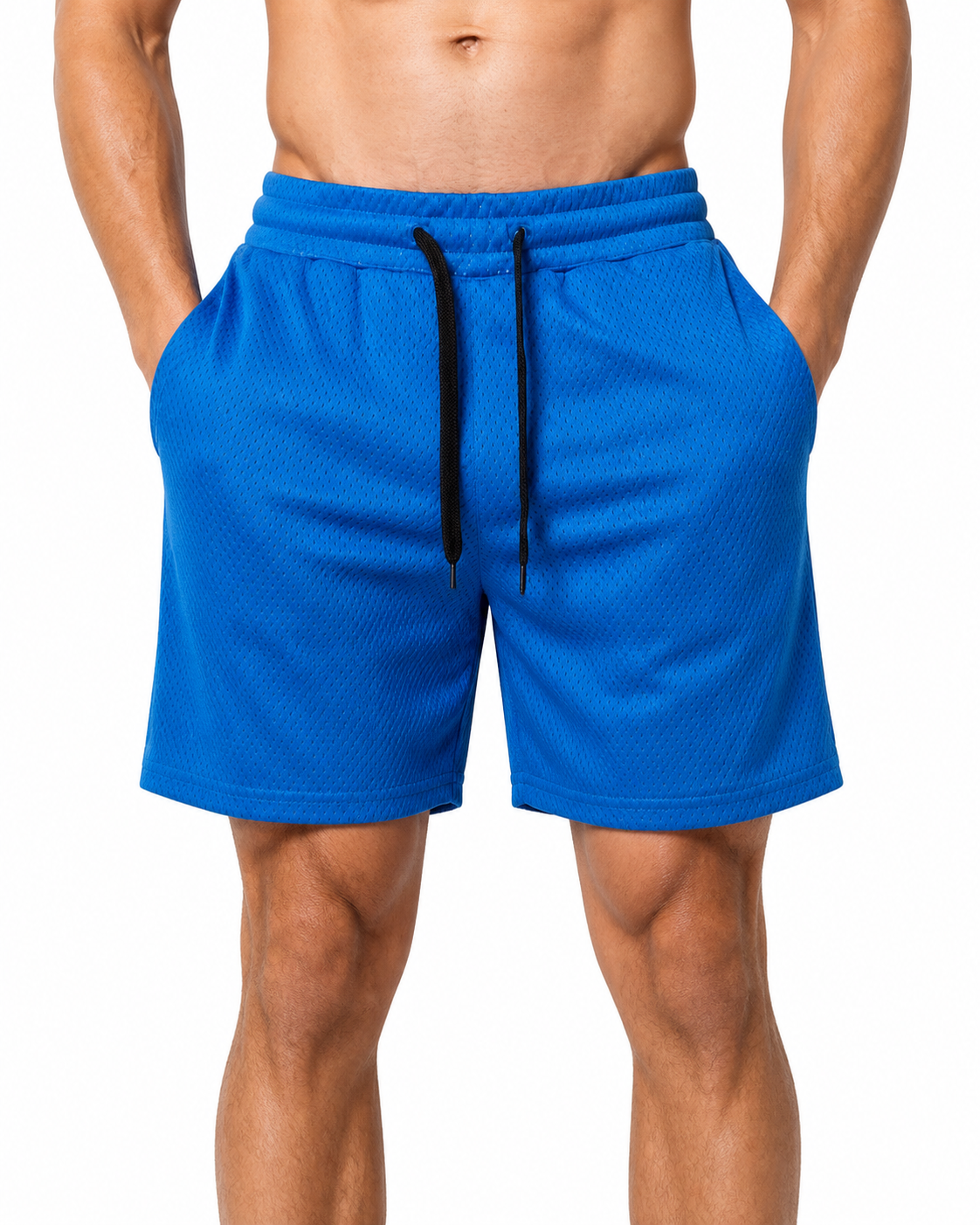 Trevor | Breathable Mesh Gym Shorts - Light Blue - front - group 3