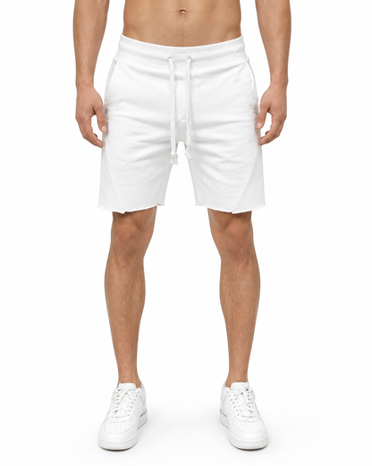 Cody | Casual Cotton Drawstring Shorts - White - front - group 3