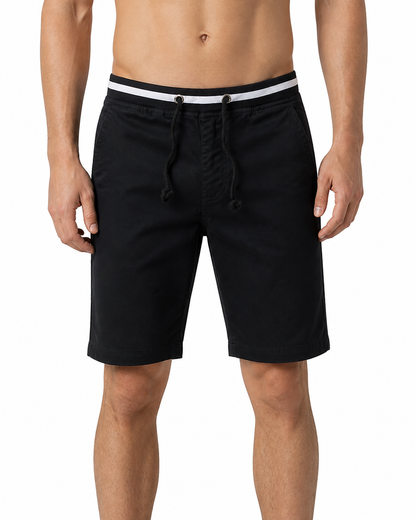 Jason | Classic Cotton Chino Shorts - Black - front - group 4