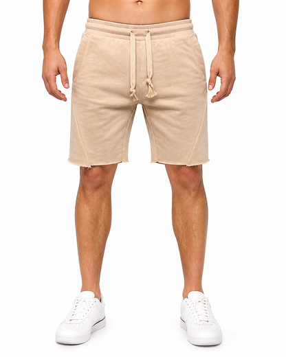 Cody | Casual Cotton Drawstring Shorts - Khaki - front - group 4