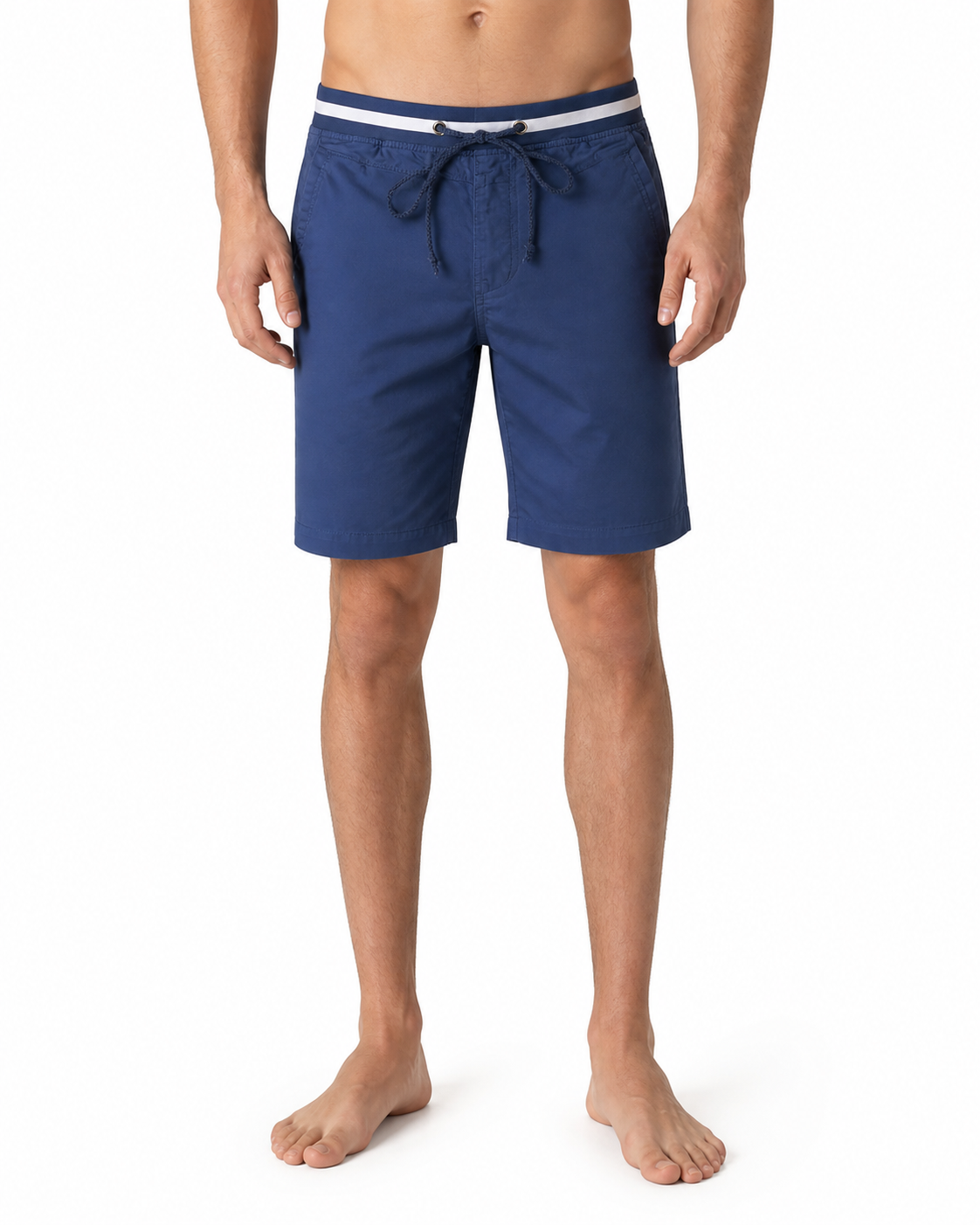 Jason | Classic Cotton Chino Shorts - Blue - front - group 5