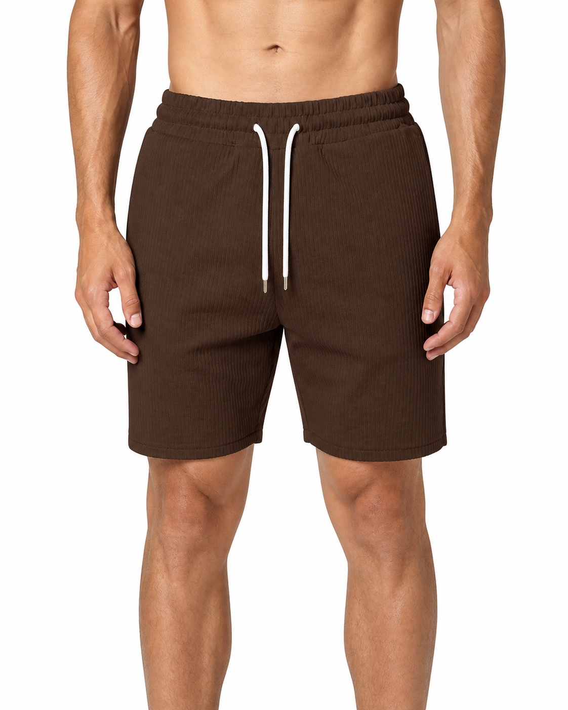 Tyler | Everyday Drawstring Shorts - Brown - front - group 5