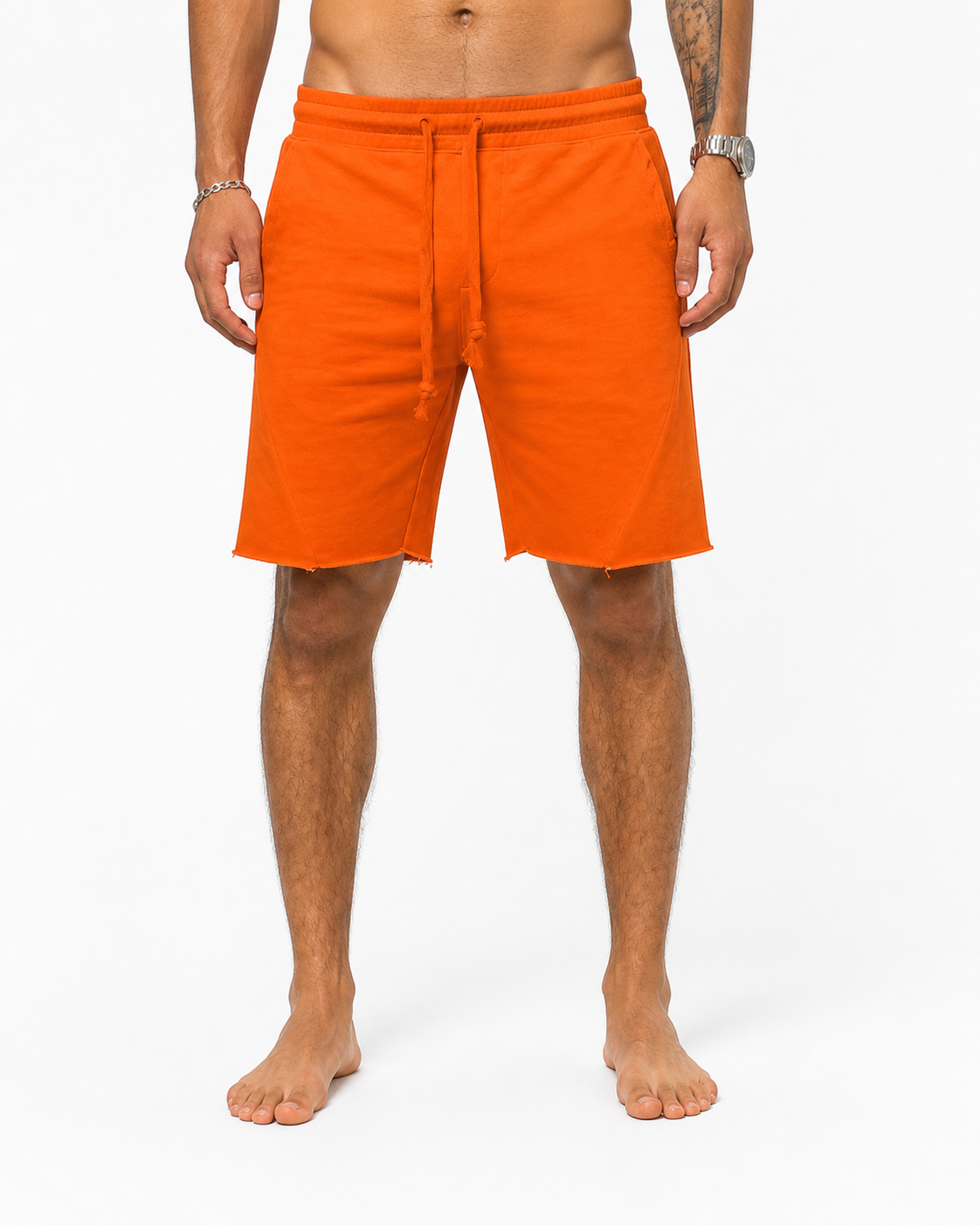 Cody | Casual Cotton Drawstring Shorts - Orange yellow - front - group 5