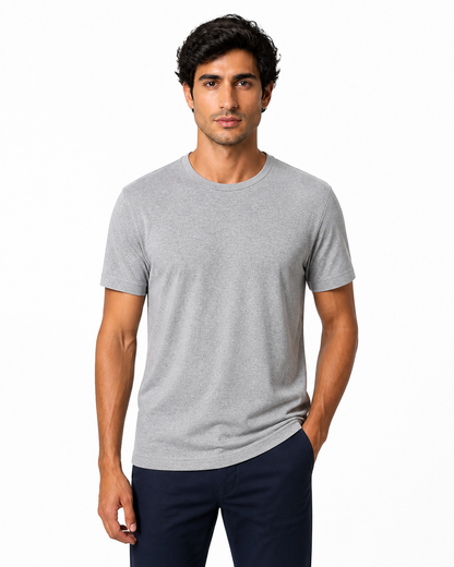 Alex | Premium Everyday Crew-Neck T-Shirt - Grey L / Grey M / Grey S / Grey XL / Grey XXL / Grey XXXL / Grey XXXXL - front - group 6