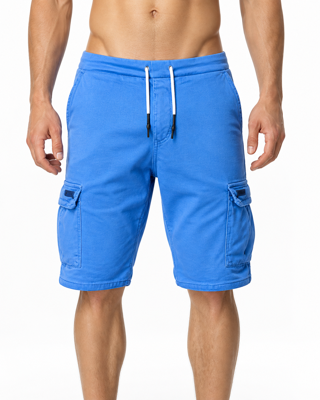 Cameron | Relaxed Cargo Sports Shorts - Blue - front - group 8