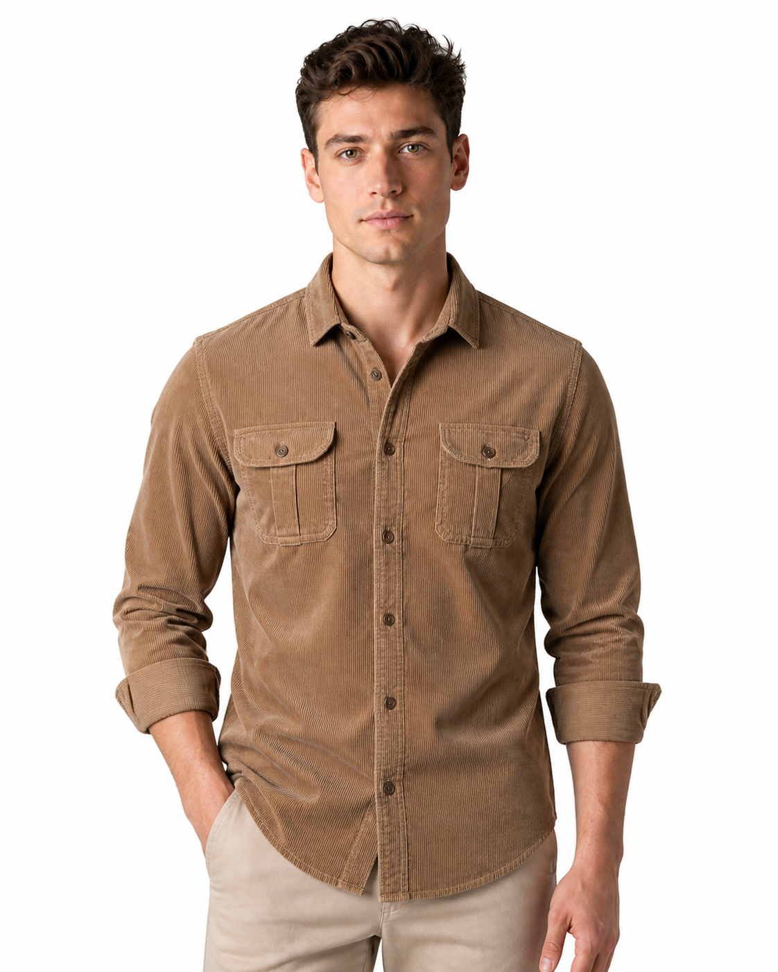 Gerald | Rugged Corduroy Overshirt - 1 - front - group 9