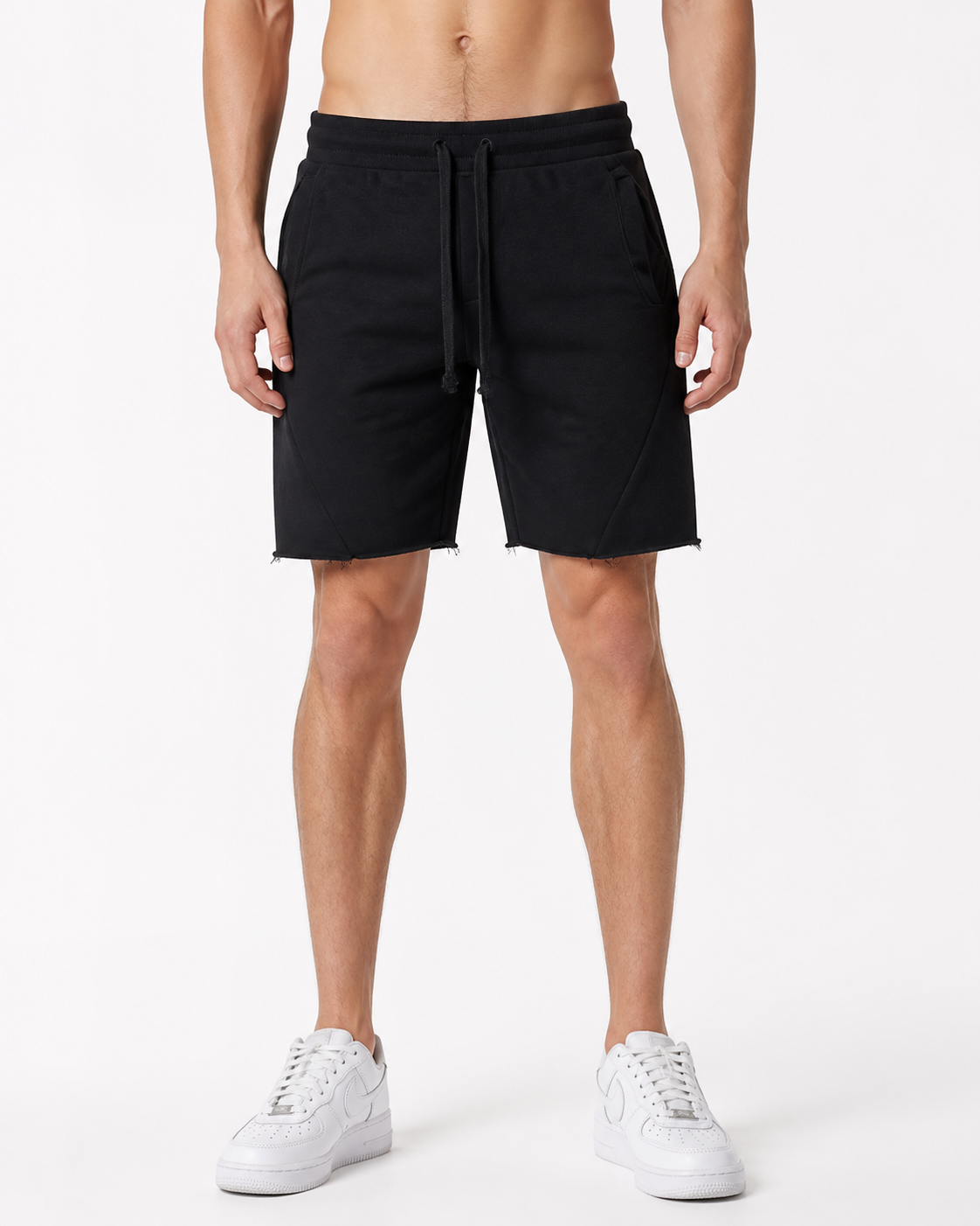 Cody | Casual Cotton Drawstring Shorts - Black - front - group 10