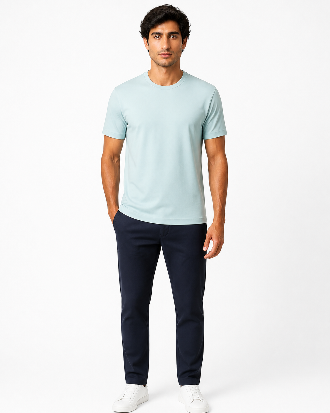 Alex | Premium Everyday Crew-Neck T-Shirt - Light blue L / Light blue M / Light blue S / Light blue XL / Light blue XXL / Light blue XXXL / Light blue XXXXL - front - group 10