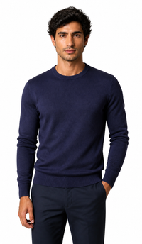 Navy blue round neck