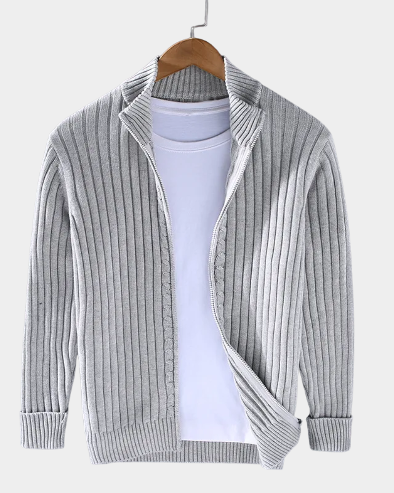 Diano | Ribbed Zip Cardigan