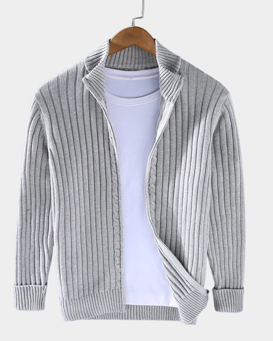 Diano | Ribbed Zip Cardigan