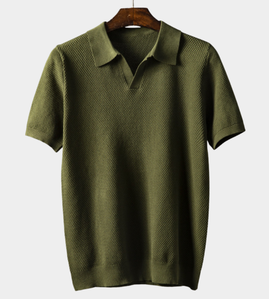 Annibale | Textured Knit Polo Shirt