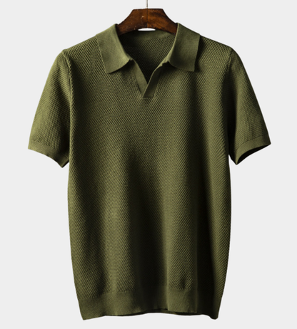 Annibale | Textured Knit Polo Shirt