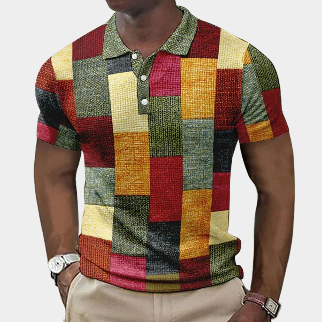 Adalberto | Plaid Slim Fit Polo Shirt