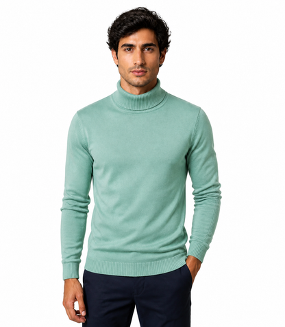 Caleb | Slim-Fit Turtleneck Sweater - Light green - front - group 18