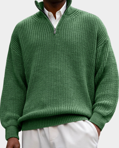Anselmo | Textured Long Sleeve Polo Shirt