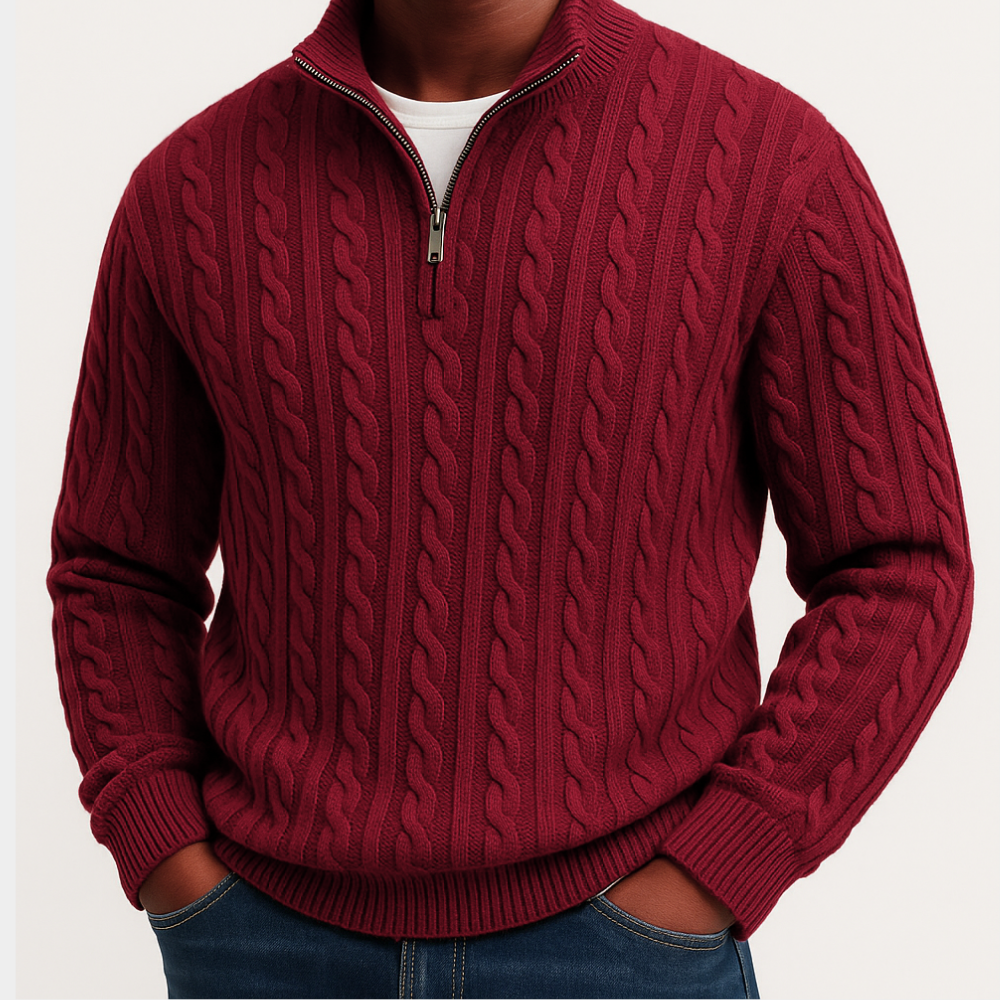 Ripatransone | Classic Cable Half-Zip Sweater