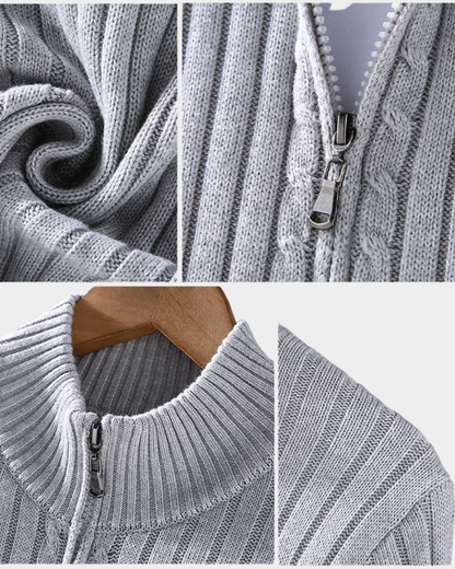 Diano | Ribbed Zip Cardigan