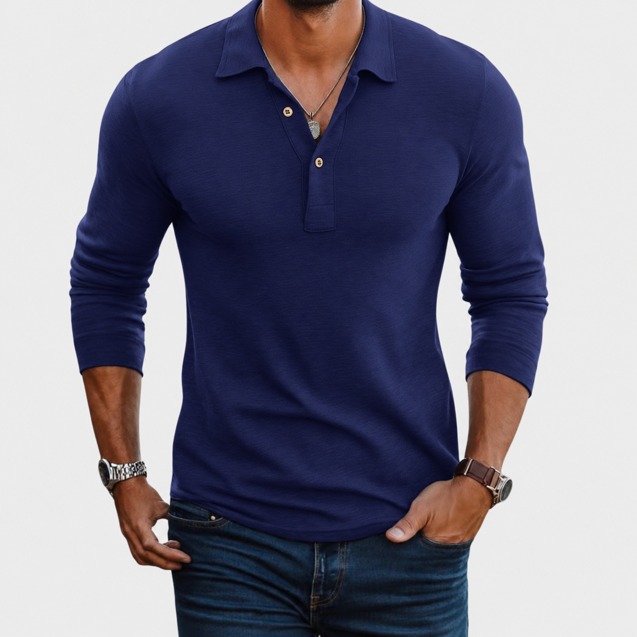 Aroldo | Long Sleeve Polo Shirt