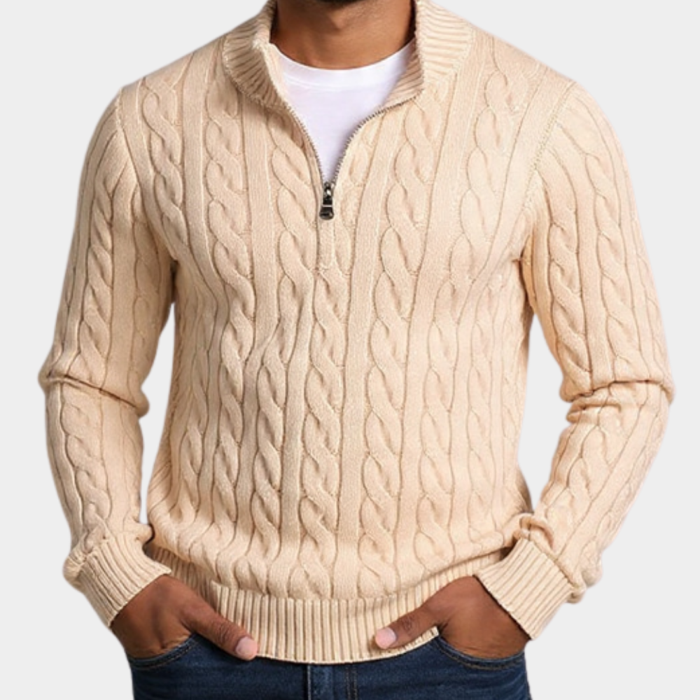 Ripatransone | Classic Cable Half-Zip Sweater