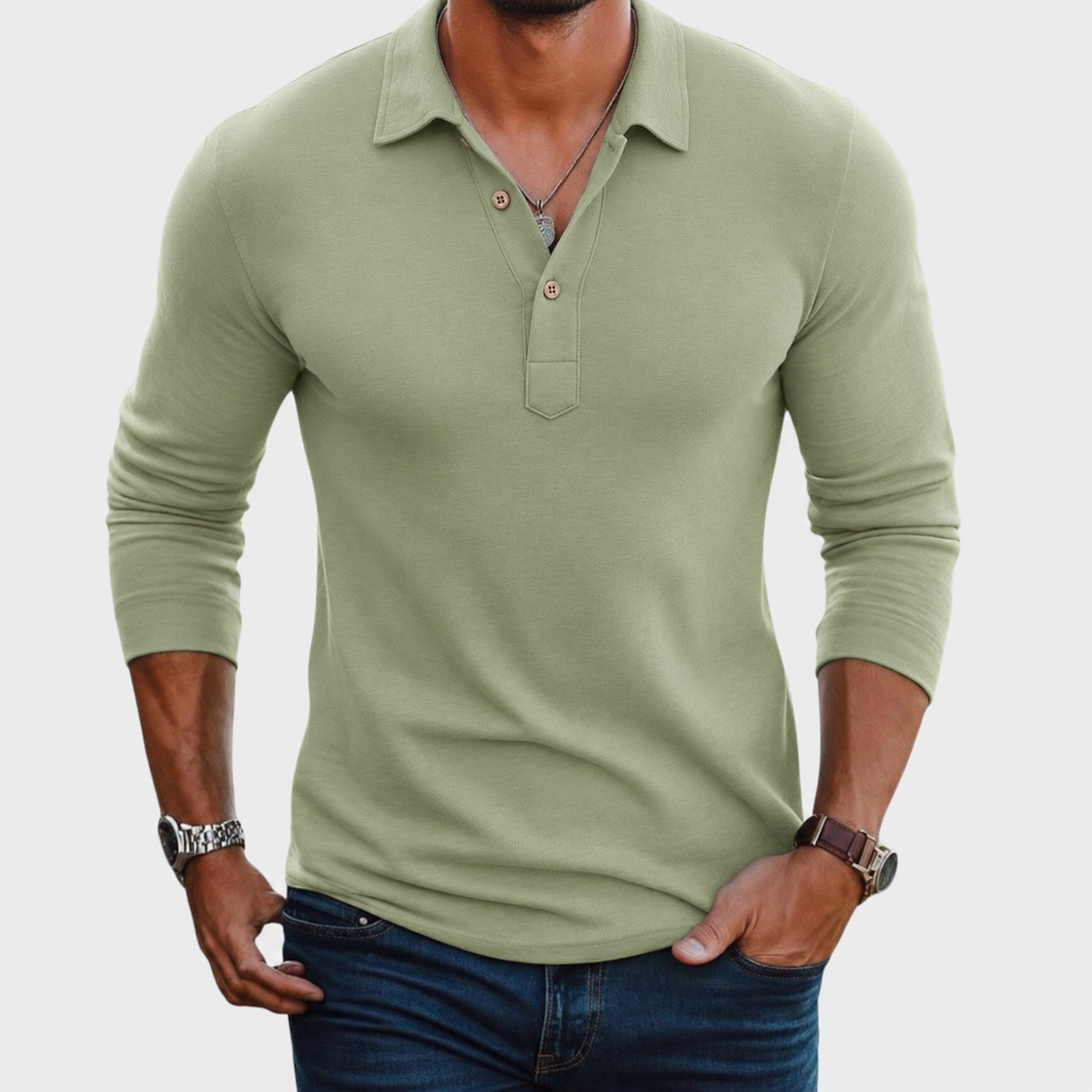 Aroldo | Long Sleeve Polo Shirt