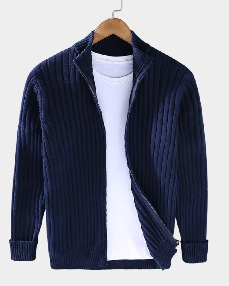Diano | Ribbed Zip Cardigan
