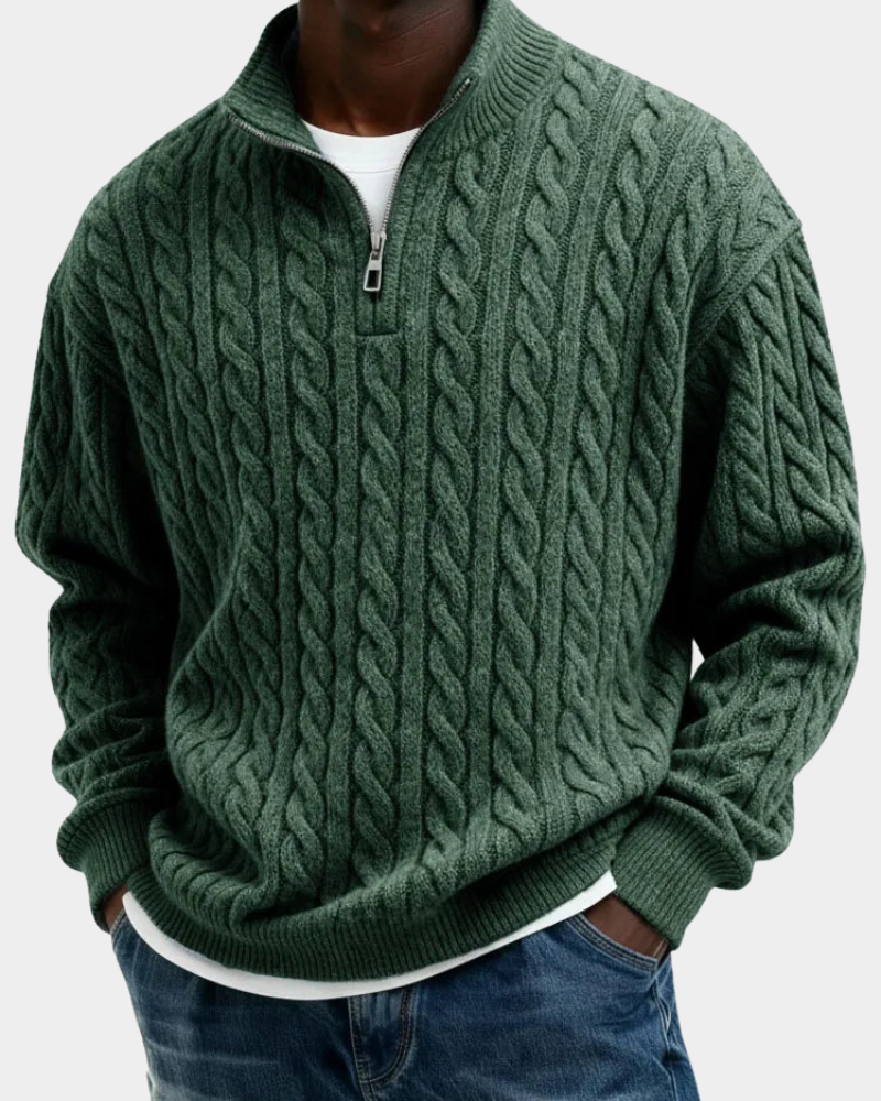 Ripatransone | Classic Cable Half-Zip Sweater