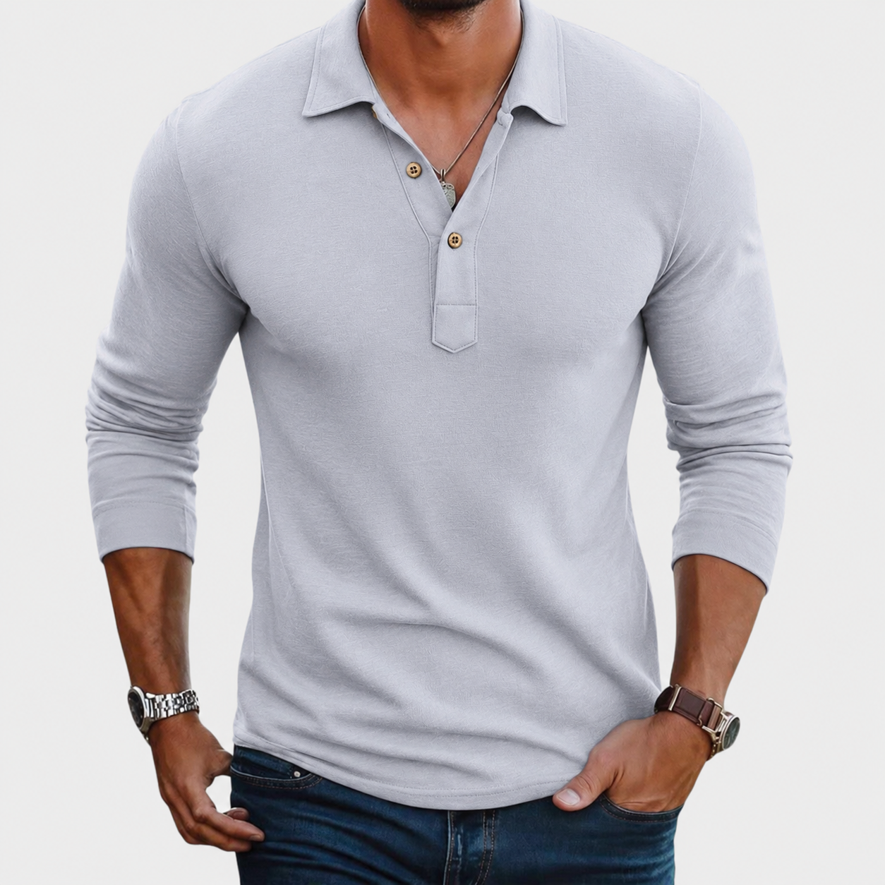Aroldo | Long Sleeve Polo Shirt