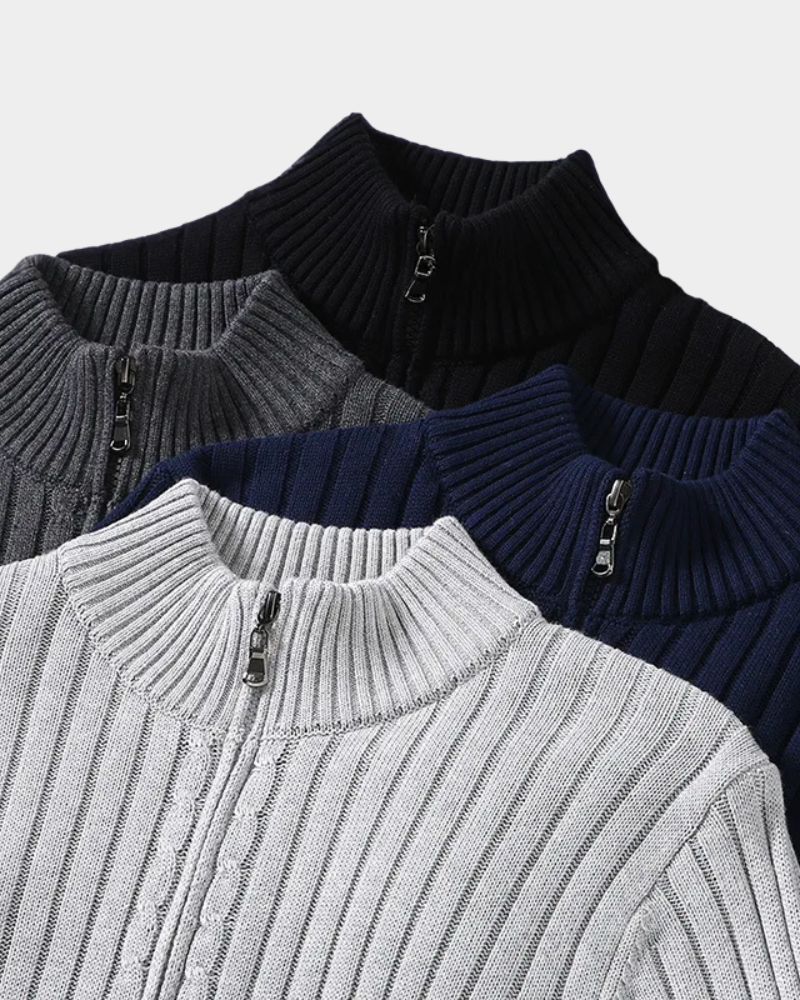 Diano | Ribbed Zip Cardigan