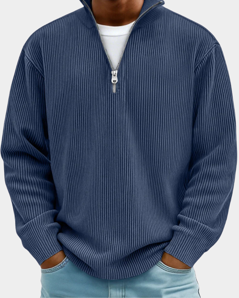 Rovereto | Trendy Ribbed Zip Sweater
