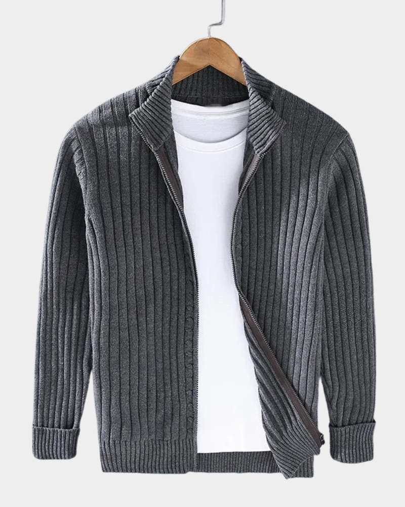 Diano | Ribbed Zip Cardigan