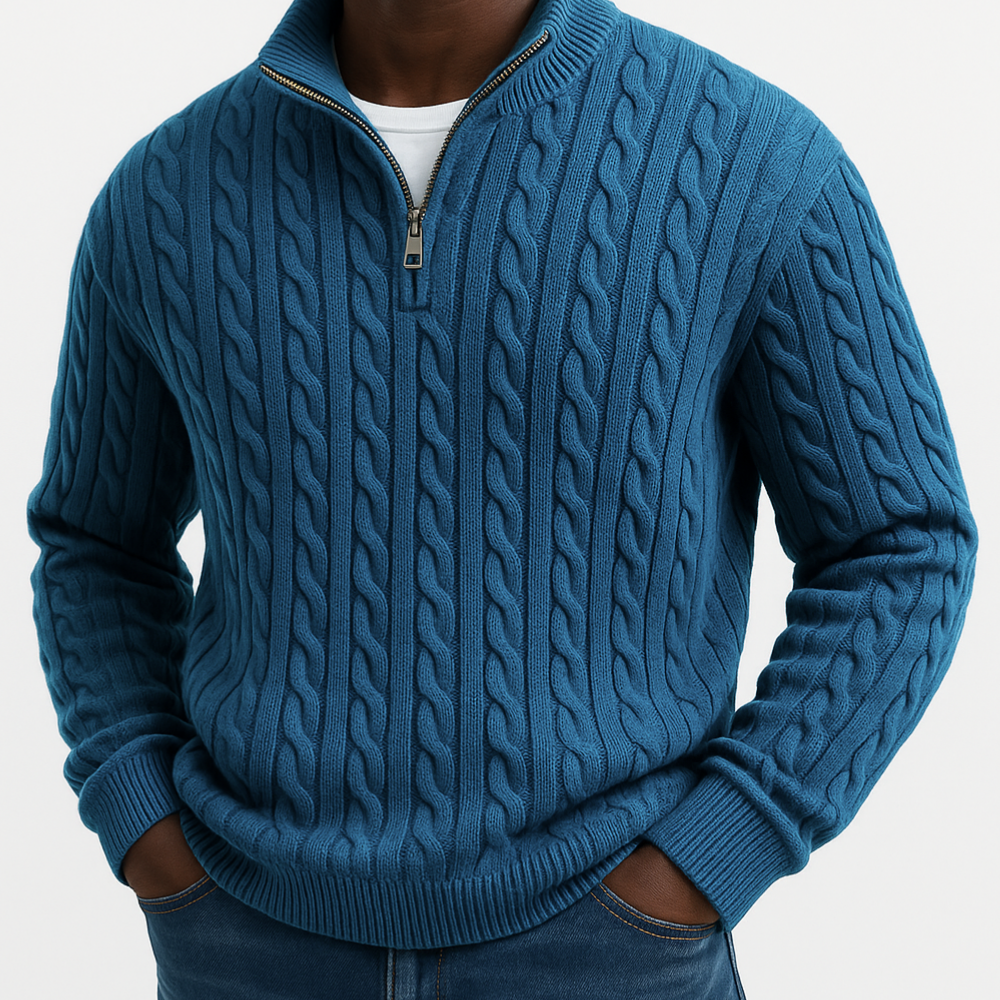 Ripatransone | Classic Cable Half-Zip Sweater