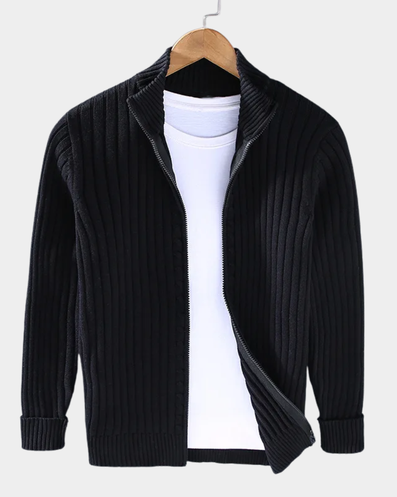 Diano | Ribbed Zip Cardigan