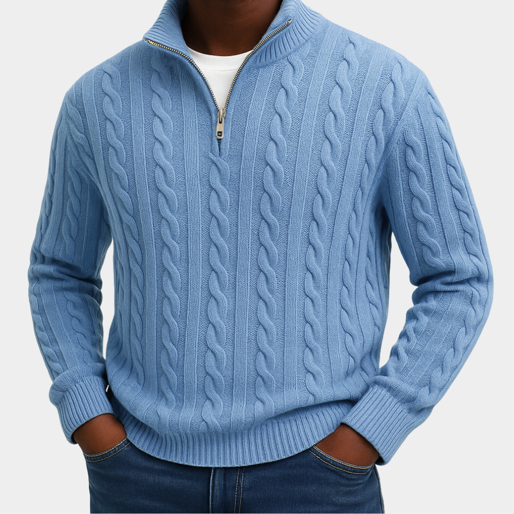 Ripatransone | Classic Cable Half-Zip Sweater