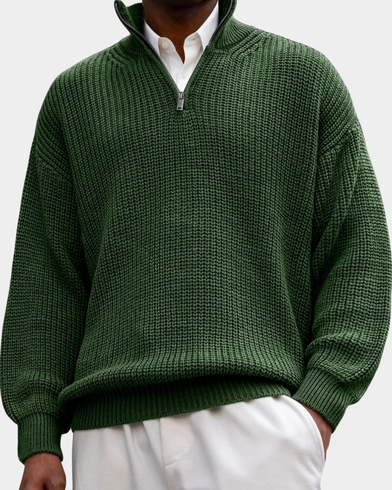 Anselmo | Textured Long Sleeve Polo Shirt