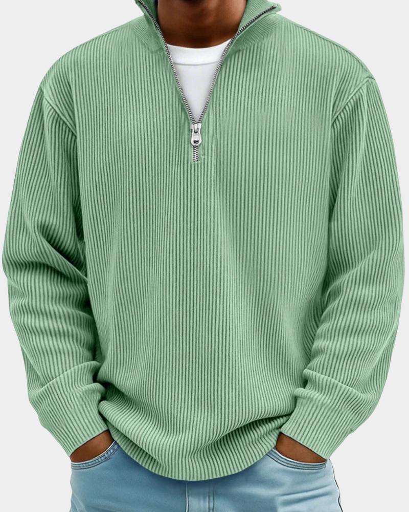 Rovereto | Trendy Ribbed Zip Sweater